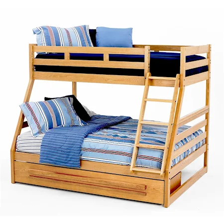 Twin/Full Oak Bunk Bed